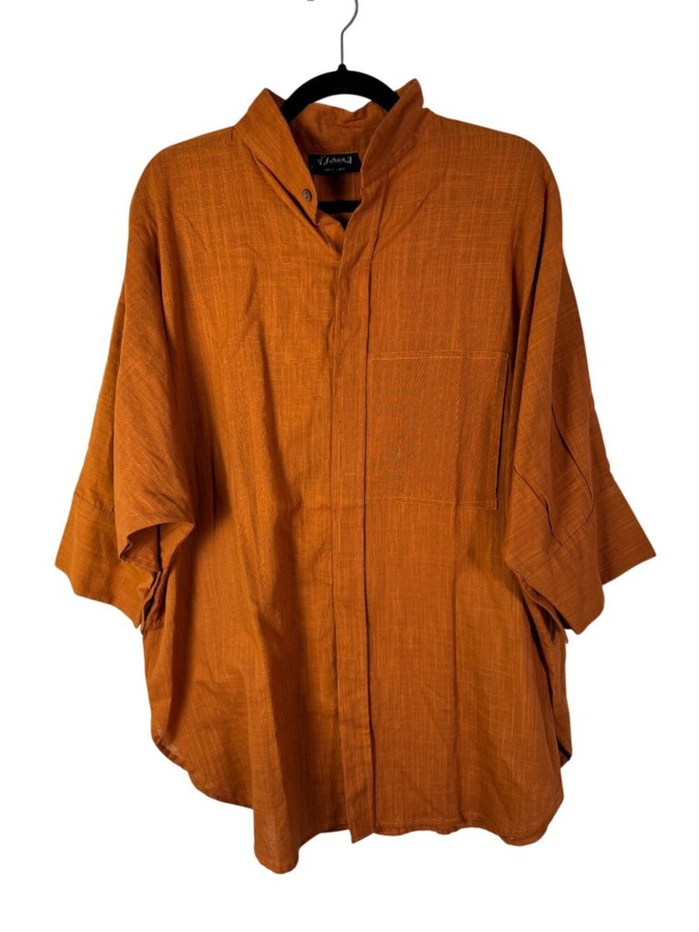 Dilemma New York Oversized Rust 100% Organic Cotton Tunic Top OS L/XL Lagenlook